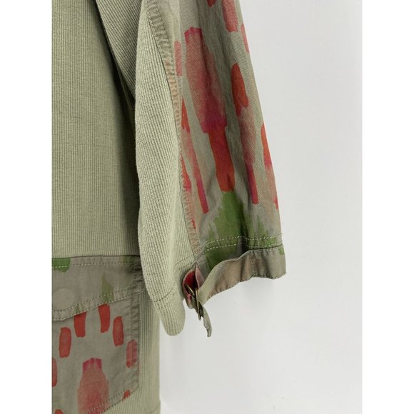 Chico's Jacket Zenergy Olive Green Zip Up Lightweight Medium Size 1 Splatter - Picture 5 of 11